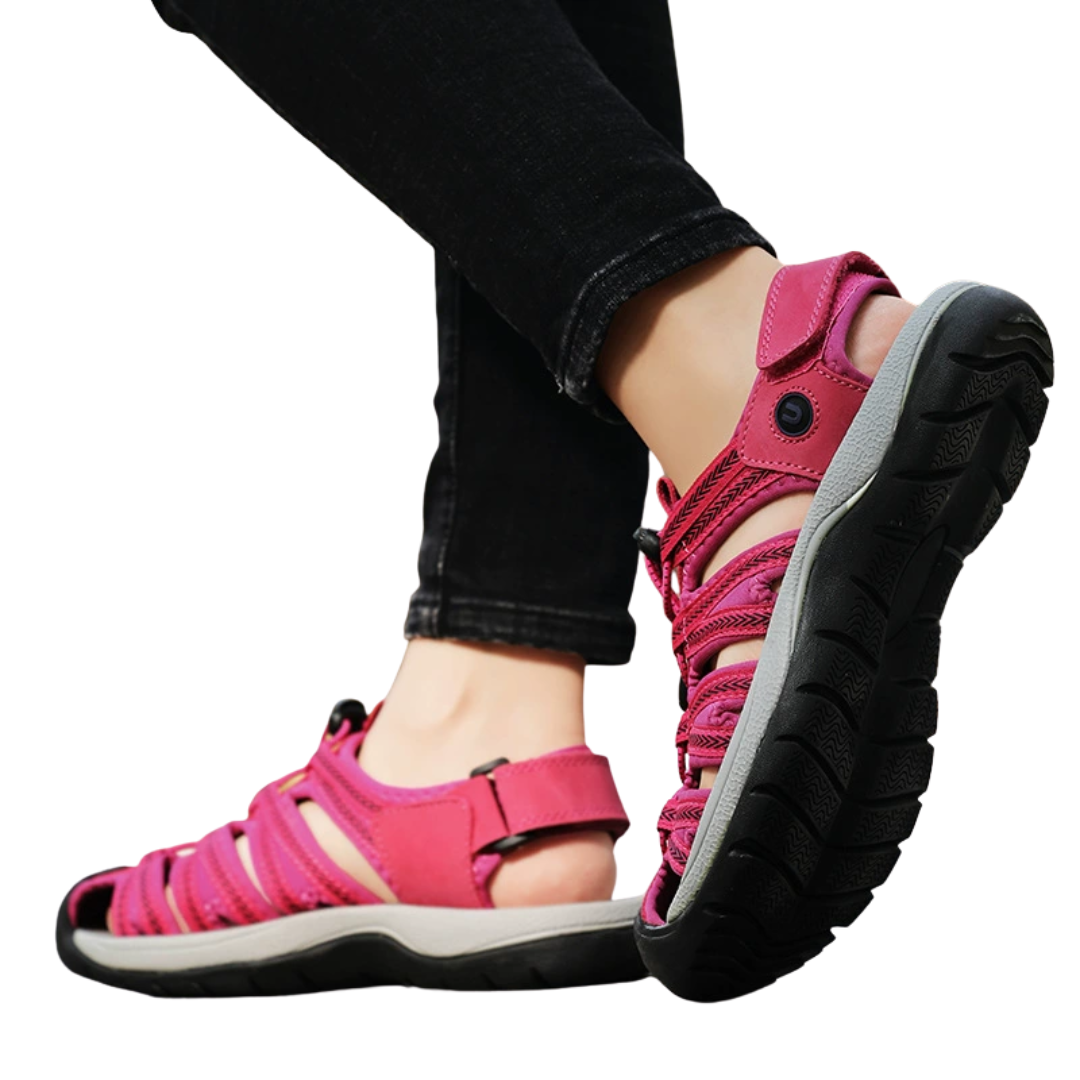 SooFeet Women Orthopedic Sandals Comfortable Arch-support Leather Mesh Gladiator Summer Walking