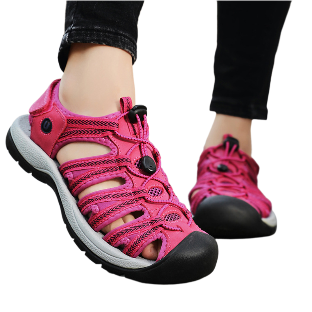 SooFeet Women Orthopedic Sandals Comfortable Arch-support Leather Mesh Gladiator Summer Walking