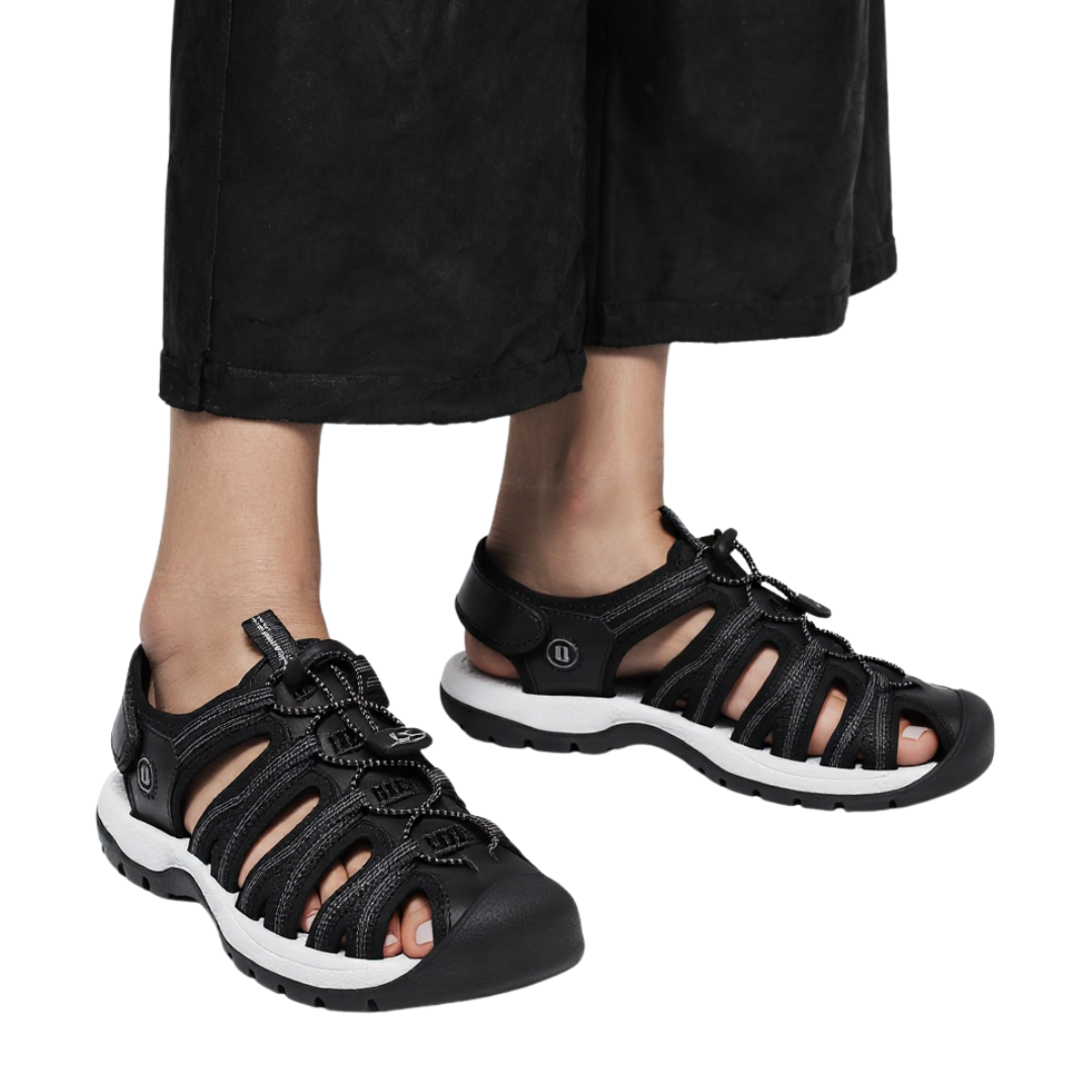SooFeet Women Orthopedic Sandals Comfortable Arch-support Leather Mesh Gladiator Summer Walking