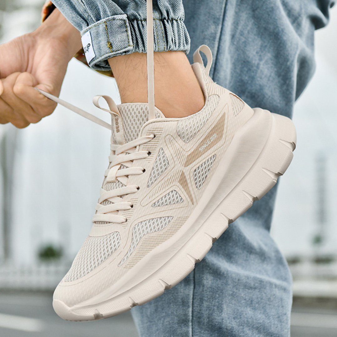 SooFeet Men Orthopedic Shoes Arch-support Airy Mesh Cushioned Sole Comfy Sneakers