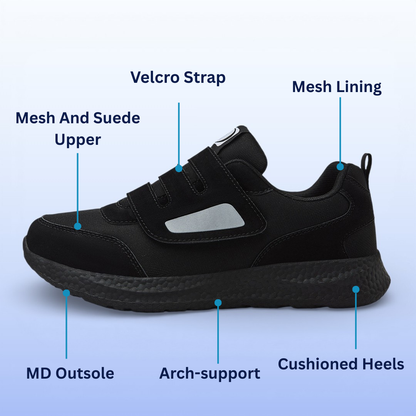 SooFeet's Women Walk Ease | Breathable Arch-support Mesh Velcro Nurse Shoes