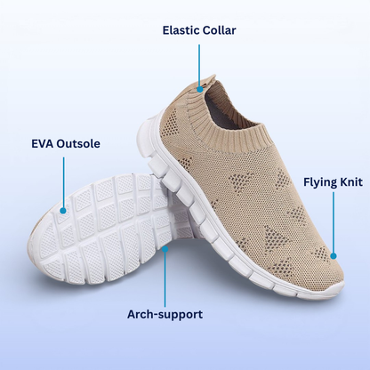 SooFeet's Women Sock Flex | Breathable Comfy Arch-support Elastic Slip-on Nurse Shoes