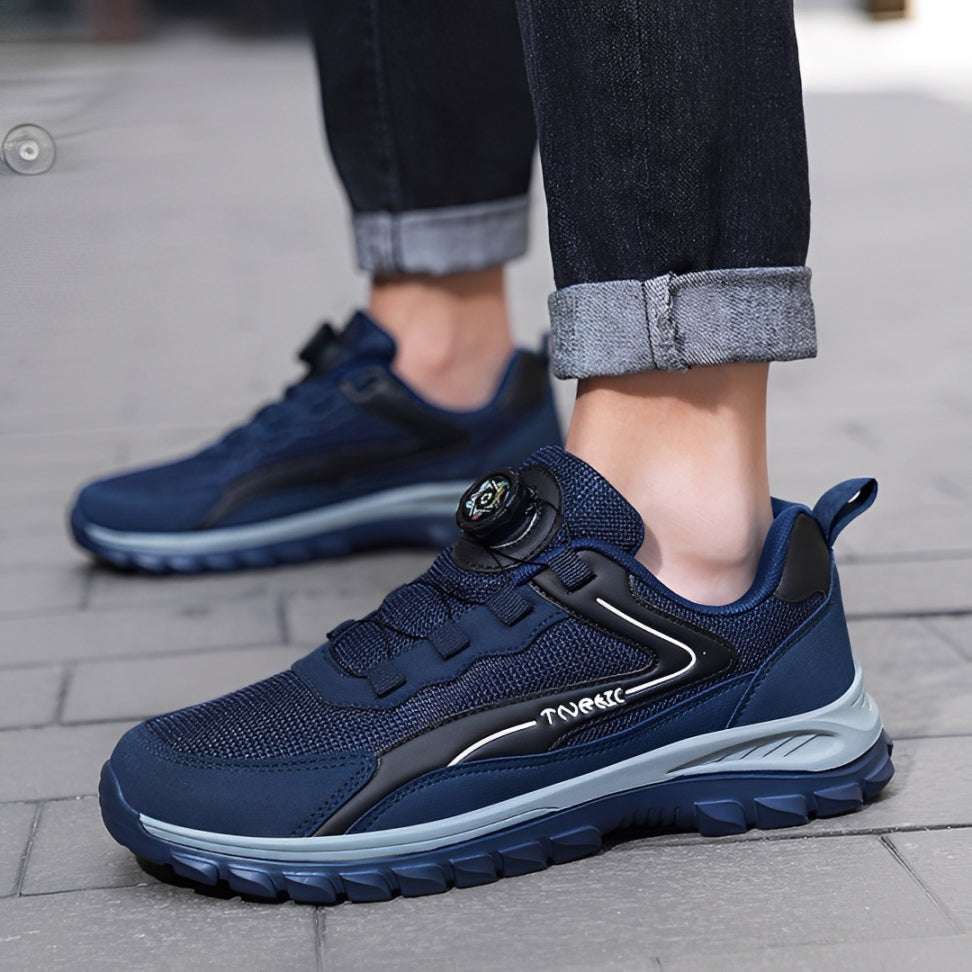 SooFeet Men Orthopedic Shoes Breathable Arch-support Mesh Rotating Button Casual Traction