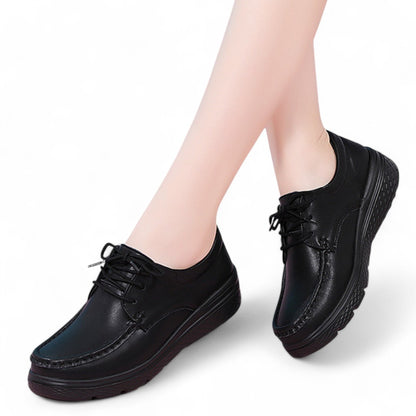 SooFeet Women Orthopedic Loafers Waterproof Genuine Leather Breathable Versatile Nursing Shoes