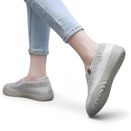 SooFeet Women Orthopedic Shoes Breathable Mesh Shallow Mouth Casual Slip-on Loafers
