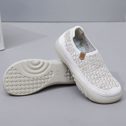 SooFeet Women Orthopedic Shoes Breathable Mesh Shallow Mouth Casual Slip-on Loafers