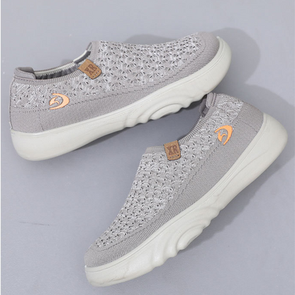 SooFeet Women Orthopedic Shoes Breathable Mesh Shallow Mouth Casual Slip-on Loafers