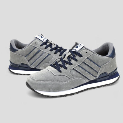 Soofeet Men Orthopedic Breathable Leather Running Shoes Light Athletic Casual Trail Sneakers