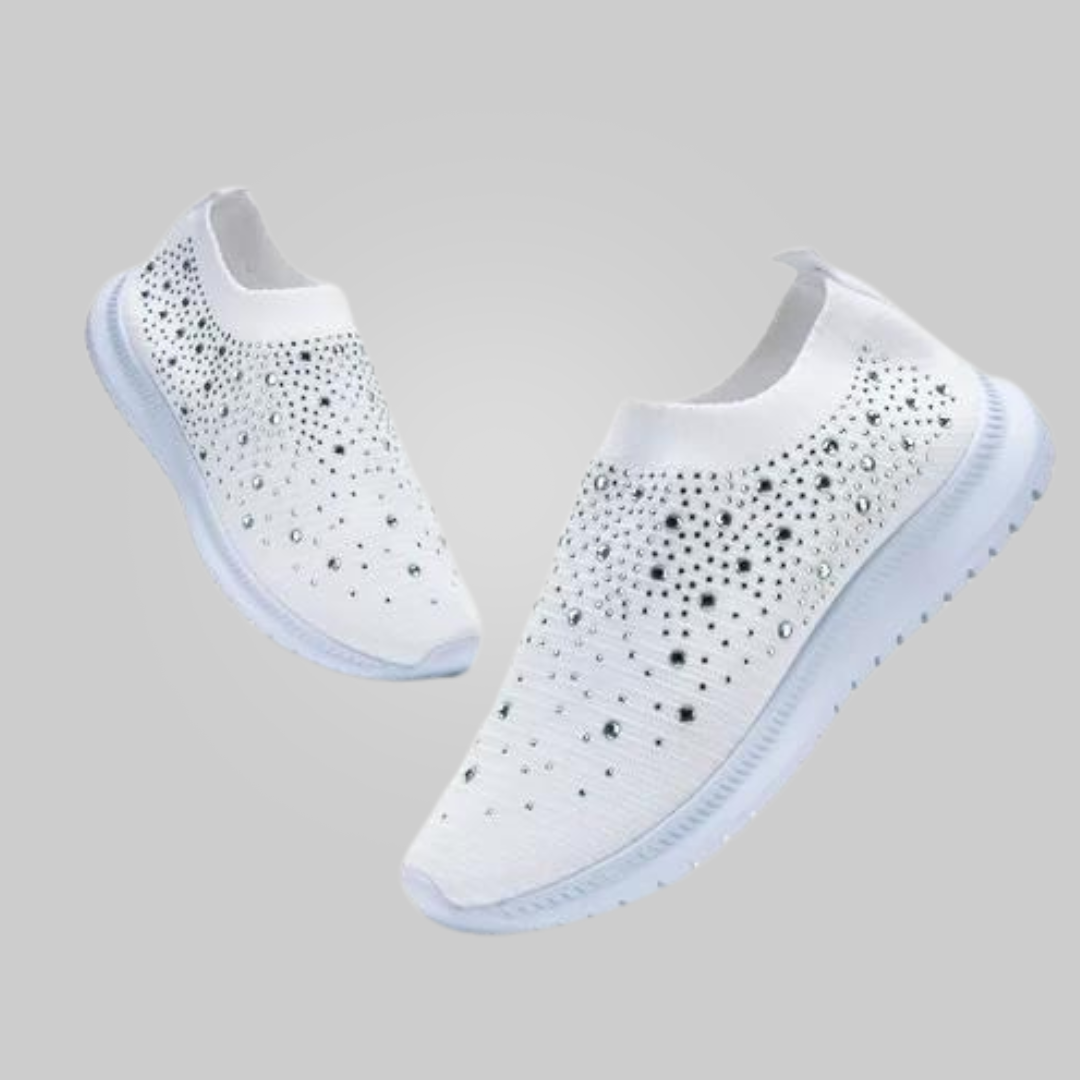 SOOFEET Women Orthopedic Crystal Breathable Slip On Walking Summer Shoes