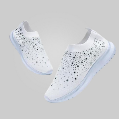 SOOFEET Women Orthopedic Crystal Breathable Slip On Walking Summer Shoes