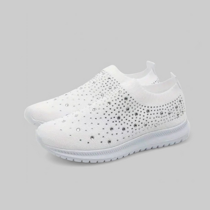 SOOFEET Women Orthopedic Crystal Breathable Slip On Walking Summer Shoes