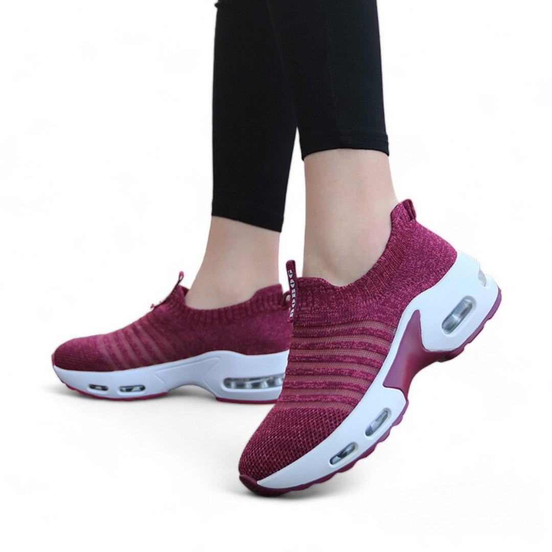 SOOFEET Women Orthopedic Shoes Knit Slip-on Walking Sneakers