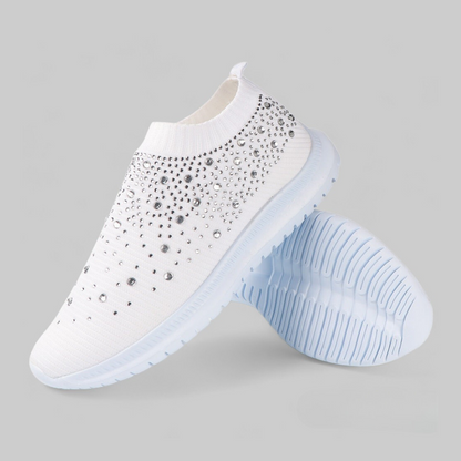 SOOFEET Women Orthopedic Crystal Breathable Slip On Walking Summer Shoes