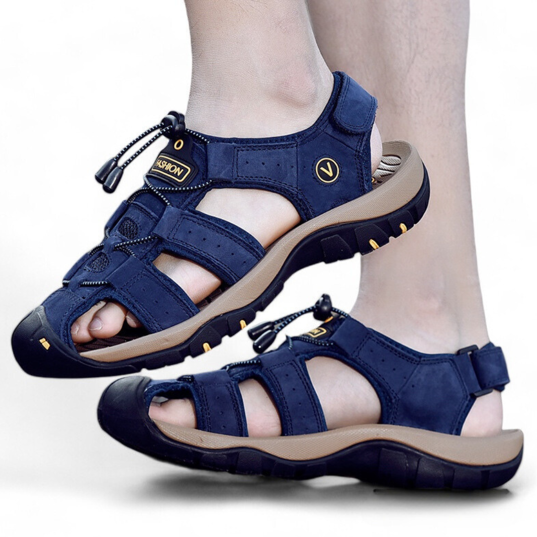 SOOFEET Orthopedic Sandals For Men Hollow Casual Sandals