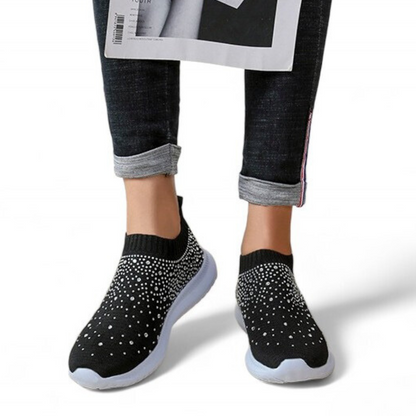 SOOFEET Women Orthopedic Crystal Breathable Slip On Walking Summer Shoes
