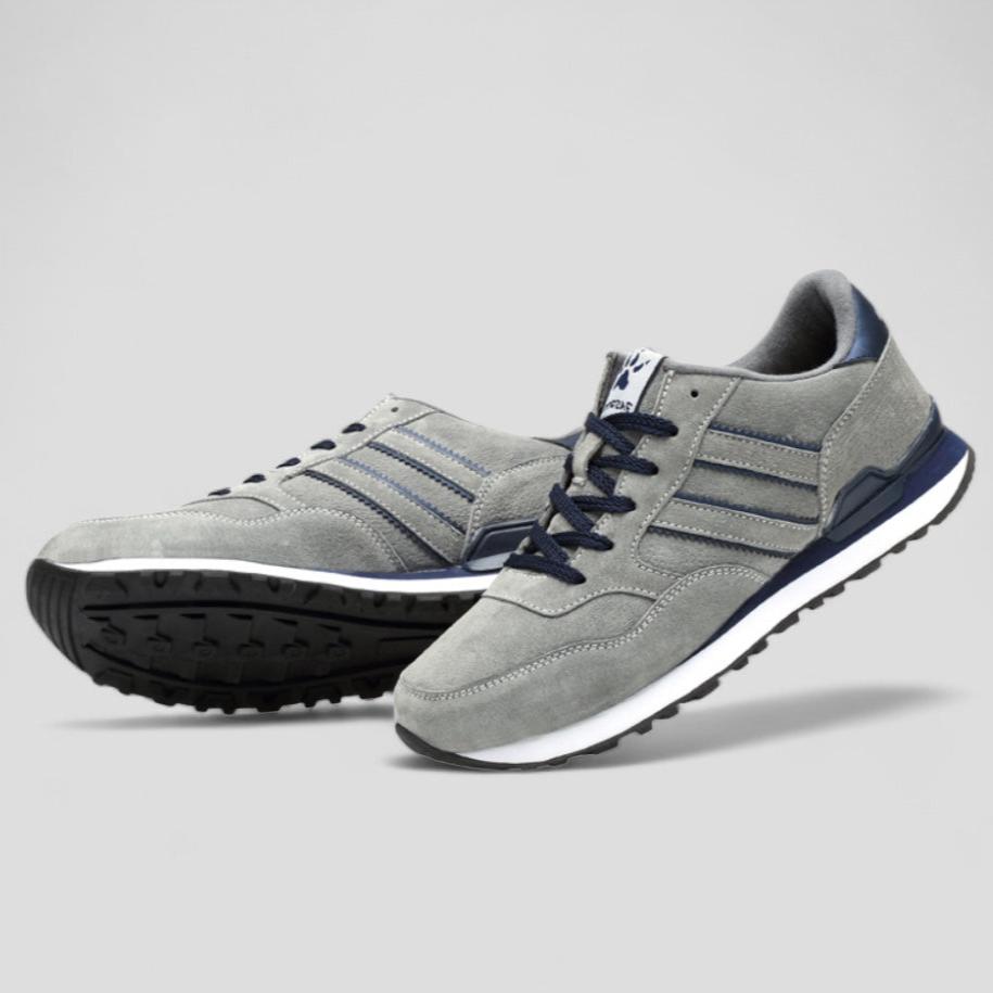 Soofeet Men Orthopedic Breathable Leather Running Shoes Light Athletic Casual Trail Sneakers
