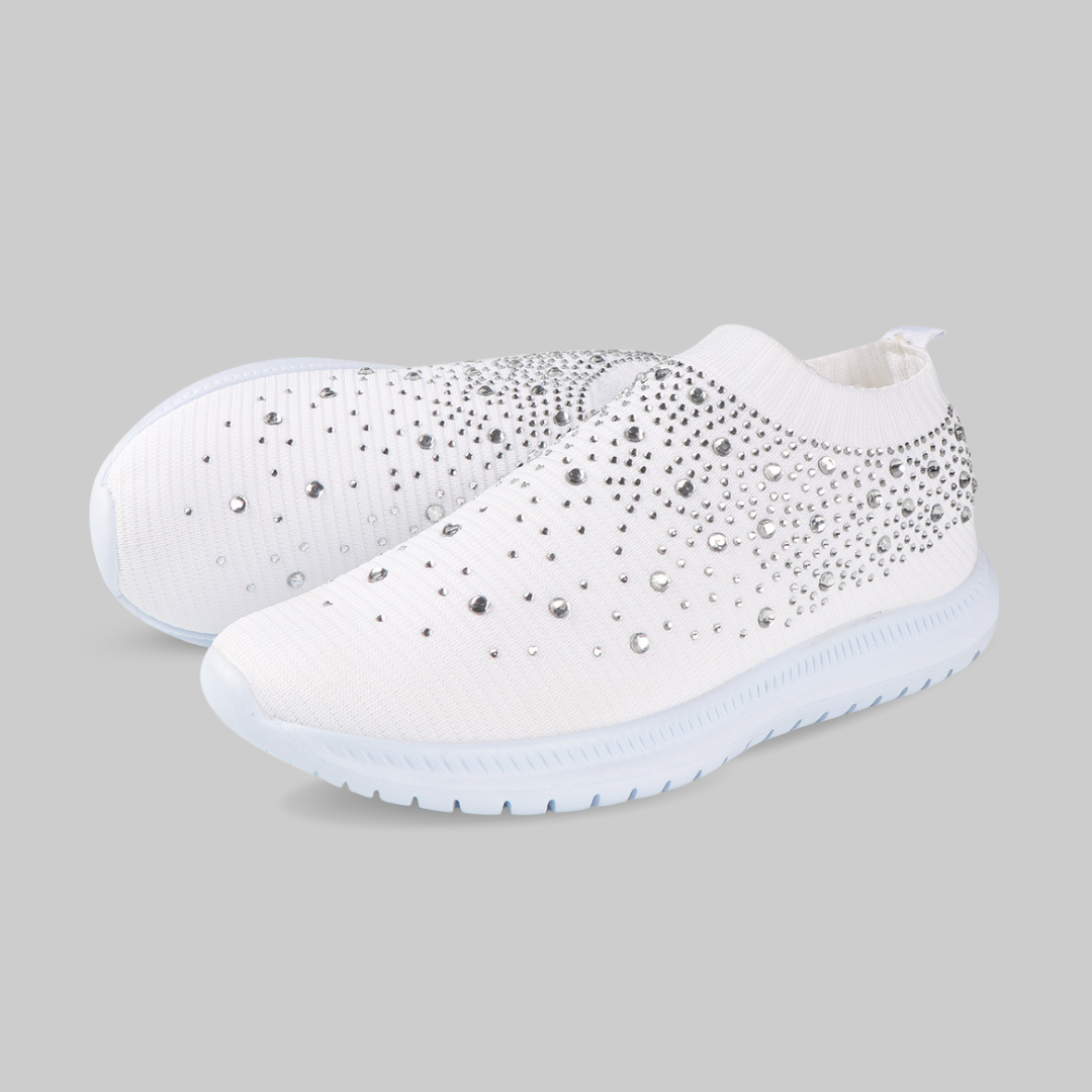 SOOFEET Women Orthopedic Crystal Breathable Slip On Walking Summer Shoes
