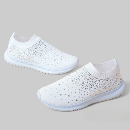 SOOFEET Women Orthopedic Crystal Breathable Slip On Walking Summer Shoes