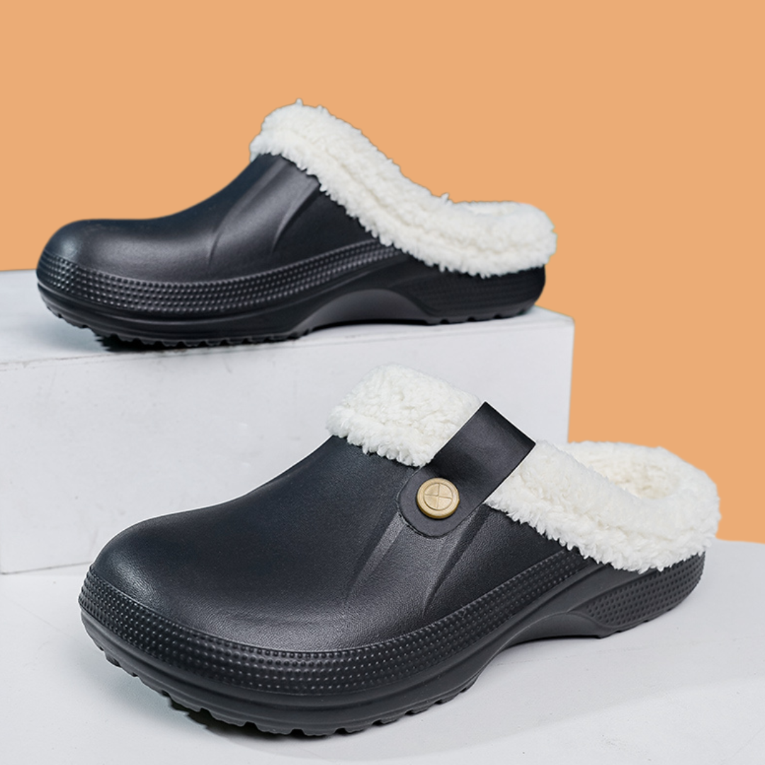 Soofeet Orthopedic Men Winter Clogs Waterproof Soft Fur Sandals