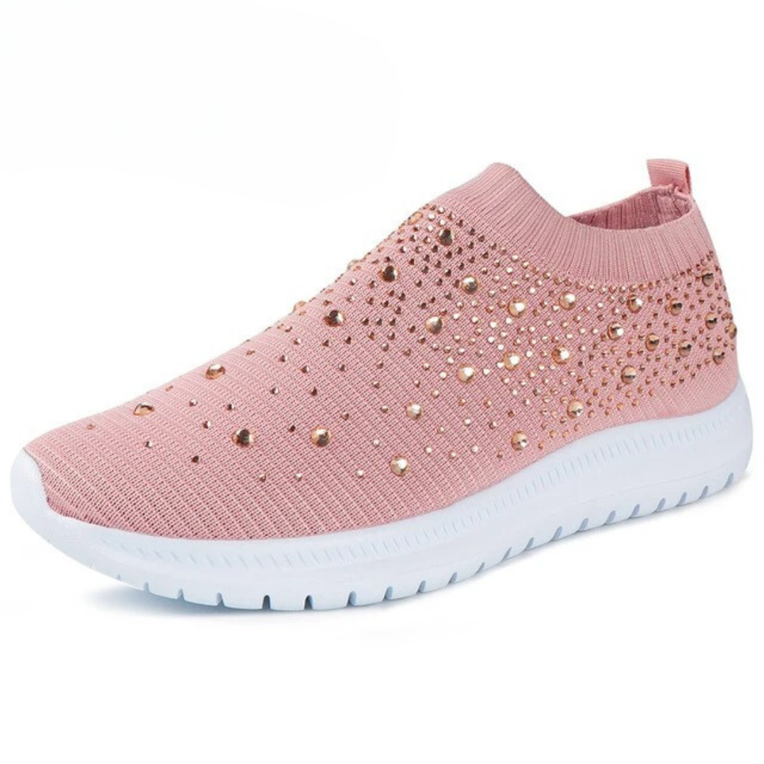 SOOFEET Women Orthopedic Crystal Breathable Slip On Walking Summer Shoes
