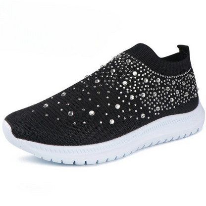 SOOFEET Women Orthopedic Crystal Breathable Slip On Walking Summer Shoes