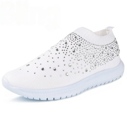 SOOFEET Women Orthopedic Crystal Breathable Slip On Walking Summer Shoes