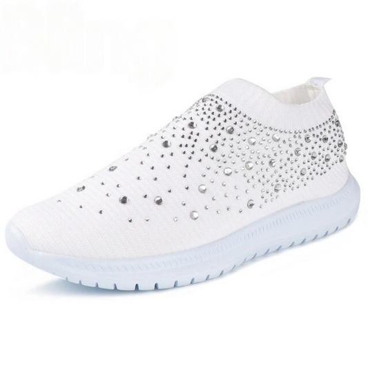 SOOFEET Women Orthopedic Crystal Breathable Slip On Walking Summer Shoes