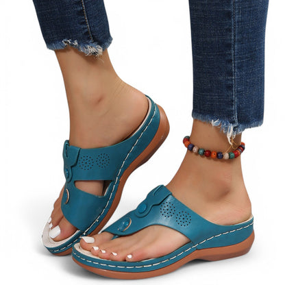 SooFeet Women Orthopedic Sandals Waterproof Ventilated PU Leather Summer Walking