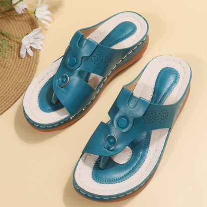 SooFeet Women Orthopedic Sandals Waterproof Ventilated PU Leather Summer Walking