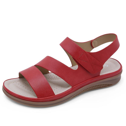 SooFeet Women Orthopedic Sandals Breathable Arch-support Side Velcro Summer Casual