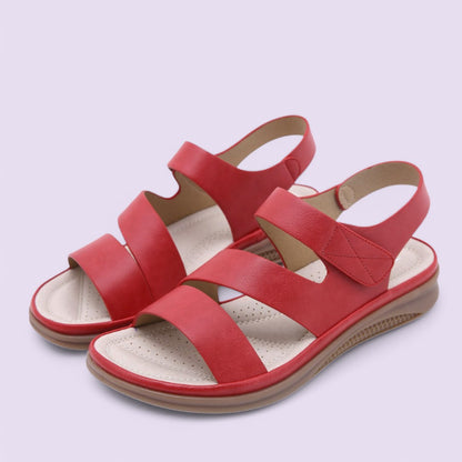 SooFeet Women Orthopedic Sandals Breathable Arch-support Side Velcro Summer Casual