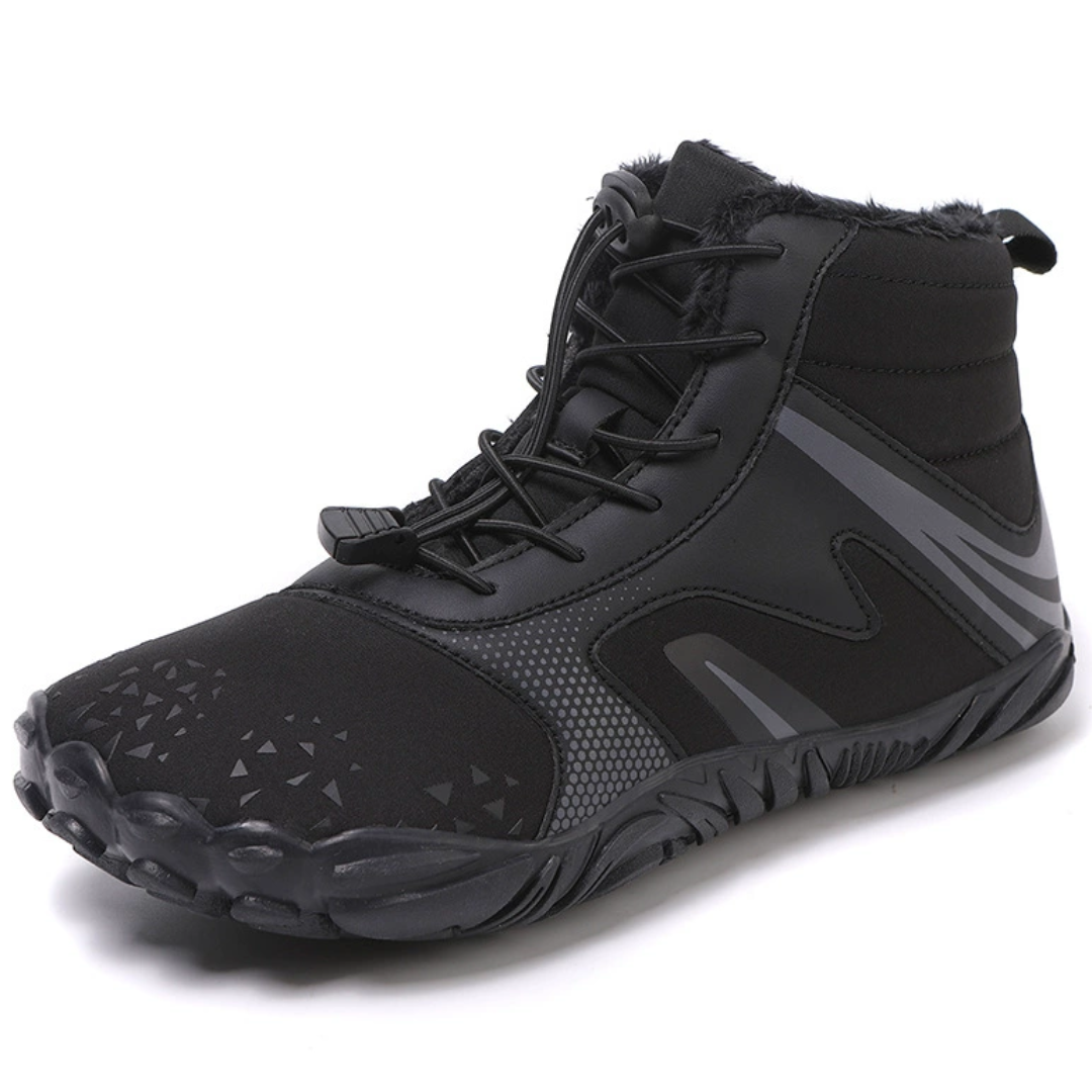 SooFeet Women Barefoot Boots Insulated Fur Water-resistant Leather Winter Natural Walking