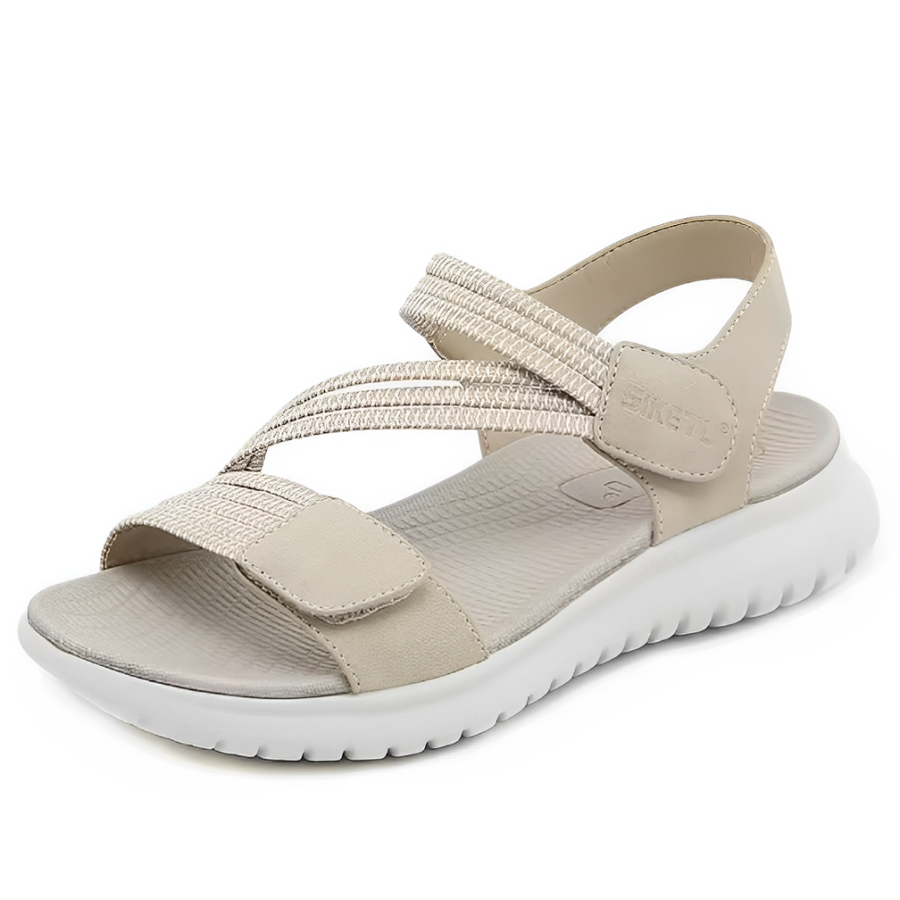 SooFeet Women Orthopedic Sandals Ventilated Knit Strap Non-slip Velcro Beach Summer