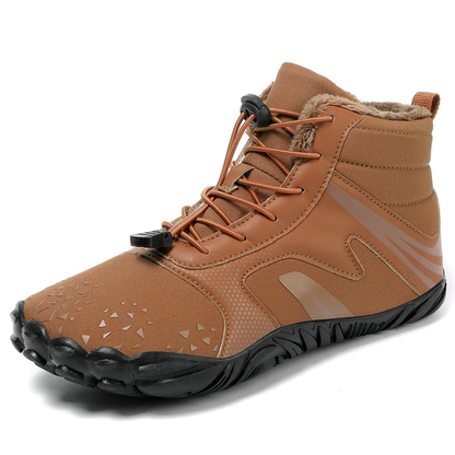 SooFeet Women Barefoot Boots Insulated Fur Water-resistant Leather Winter Natural Walking