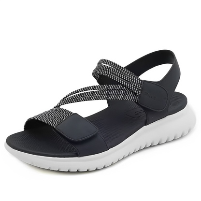SooFeet Women Orthopedic Sandals Ventilated Knit Strap Non-slip Velcro Beach Summer