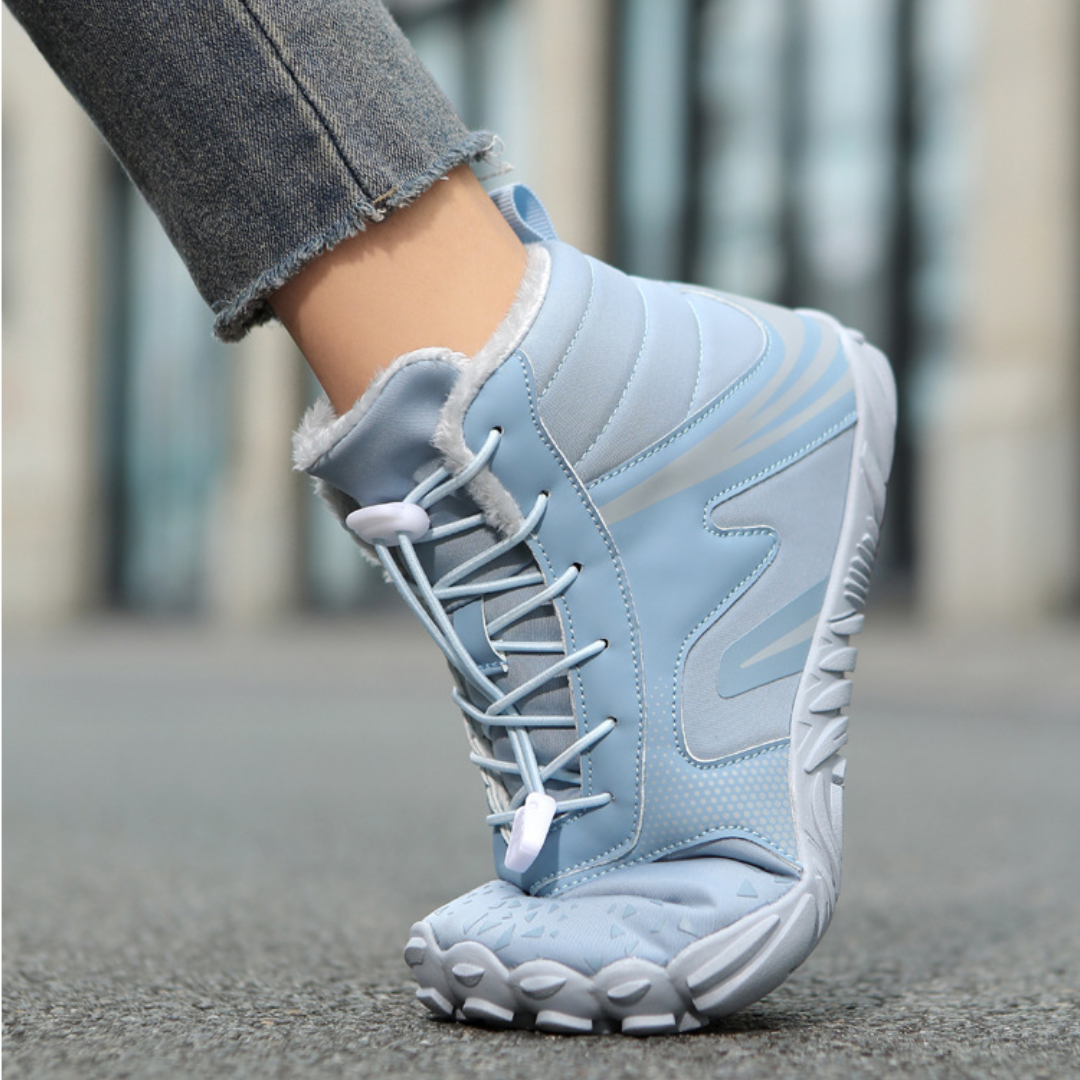 SooFeet Women Barefoot Boots Insulated Fur Water-resistant Leather Winter Natural Walking