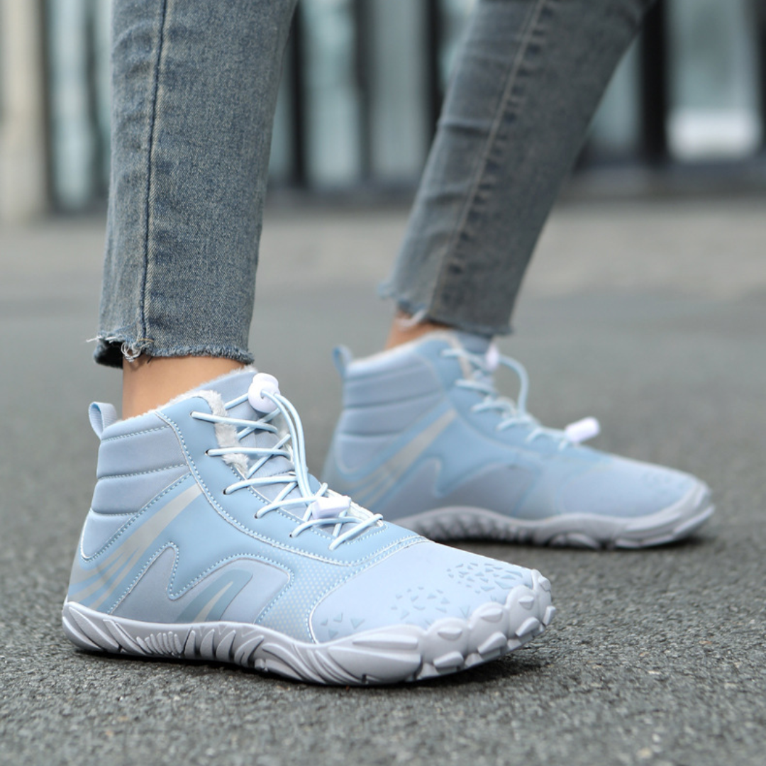 SooFeet Women Barefoot Boots Insulated Fur Water-resistant Leather Winter Natural Walking