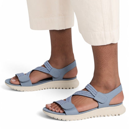 SooFeet Women Orthopedic Sandals Ventilated Knit Strap Non-slip Velcro Beach Summer