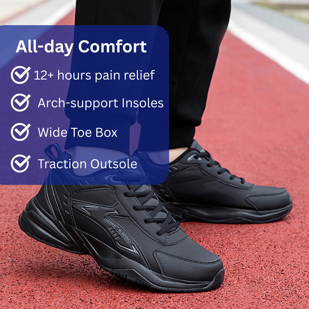 SooFeet Men Orthopedic Shoes Waterproof Leather Arch-support Traction Active Design Walking