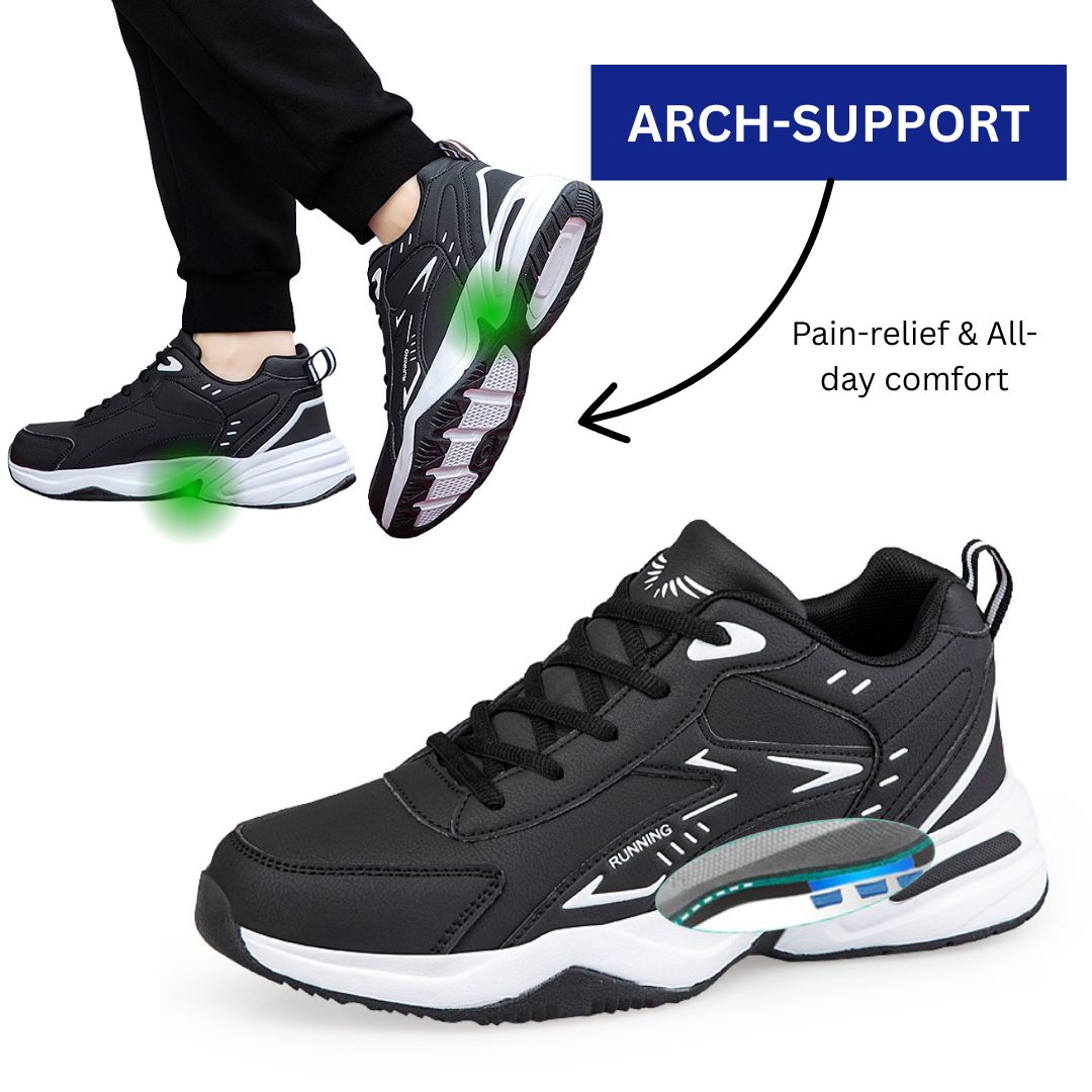 SooFeet Men Orthopedic Shoes Waterproof Leather Arch-support Traction Active Design Walking