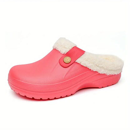 Soofeet New Women Winter Clogs Waterproof Soft Fur Slippers