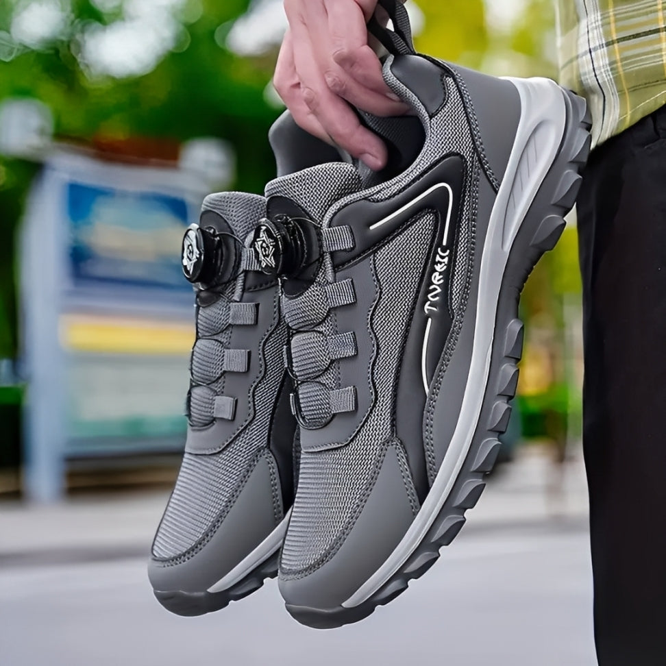 SooFeet Men Orthopedic Shoes Breathable Arch-support Mesh Rotating Button Casual Traction