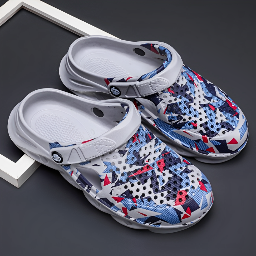 SooFeet Men Summer Sandals Airy Waterproof EVA Thick Sole Lightweight Clogs
