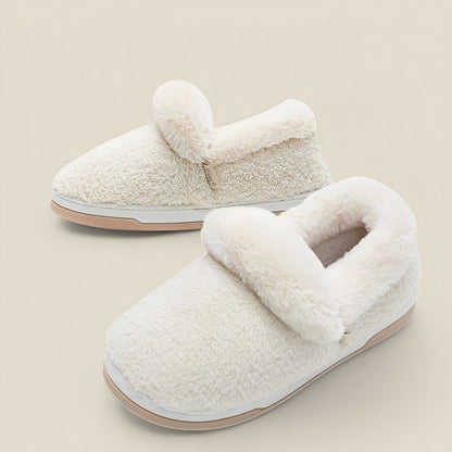 SooFeet Women Winter Slippers Thickened Fur Warm Non-slip Indoor Walking