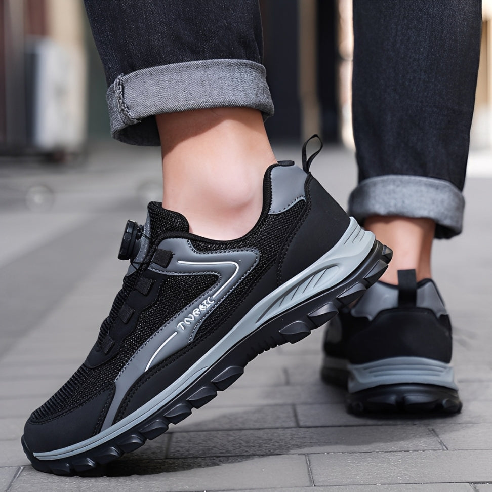 SooFeet Men Orthopedic Shoes Breathable Arch-support Mesh Rotating Button Casual Traction