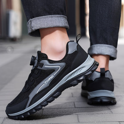 SooFeet Men Orthopedic Shoes Breathable Arch-support Mesh Rotating Button Casual Traction