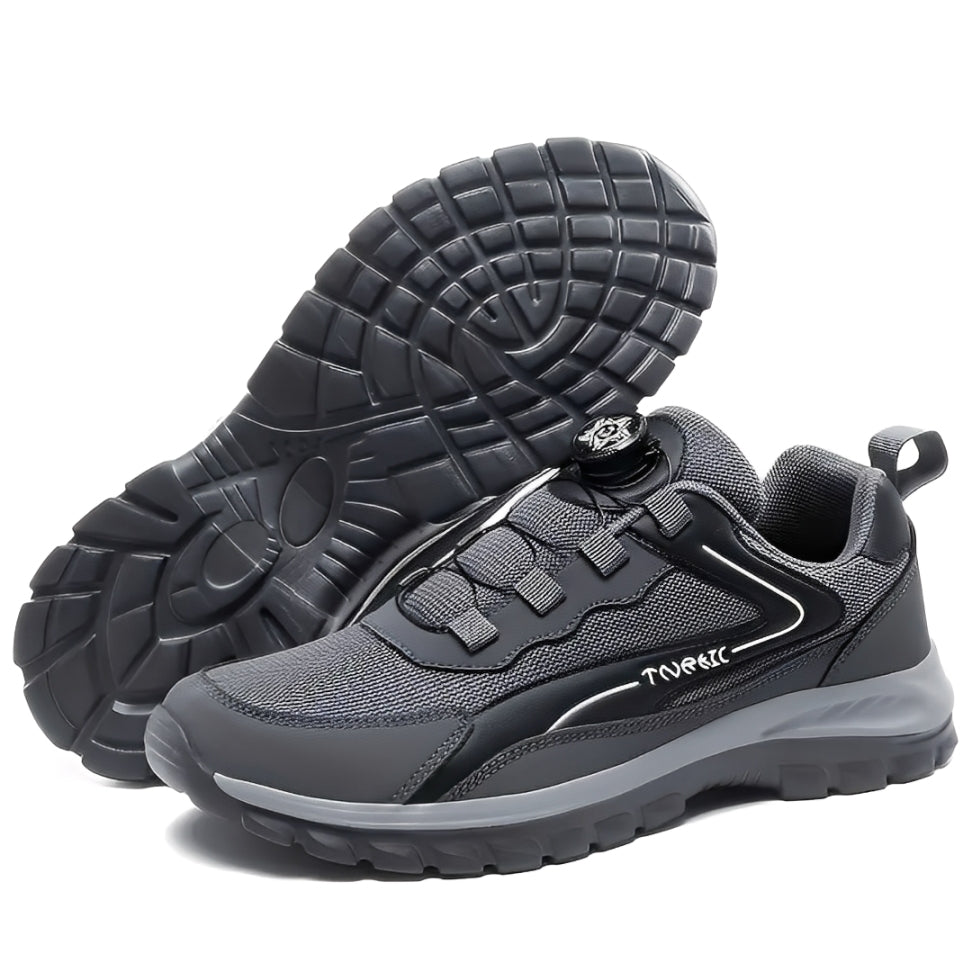 SooFeet Men Orthopedic Shoes Breathable Arch-support Mesh Rotating Button Casual Traction