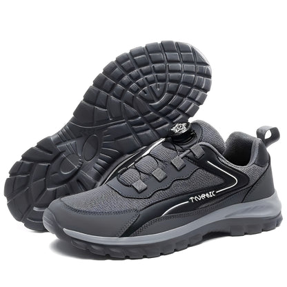 SooFeet Men Orthopedic Shoes Breathable Arch-support Mesh Rotating Button Casual Traction