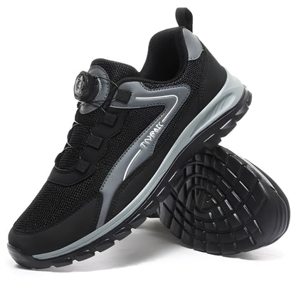 SooFeet Men Orthopedic Shoes Breathable Arch-support Mesh Rotating Button Casual Traction