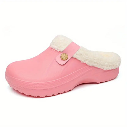 Soofeet New Women Winter Clogs Waterproof Soft Fur Slippers